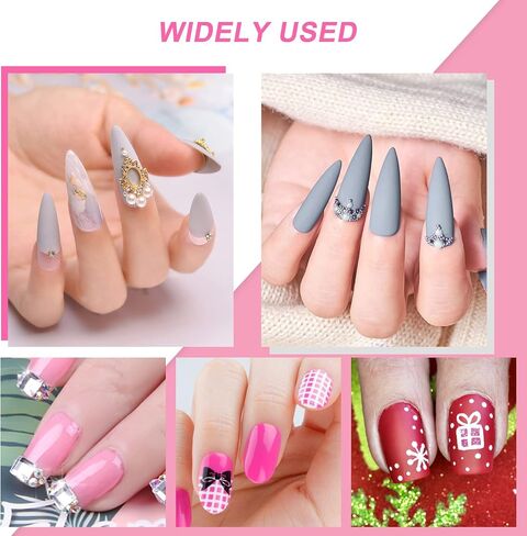 5 Pcs Doubel Ended Nail Art Brushes, Nail Art Liner Brushes, Pull Line Painted Pen Nail Dotting Tools Set, Nail Design Liner Brushes and Dotting Pen, for Diy Nail Art Designs in Saudi Arabia