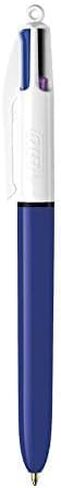 BIC Medium Point Ball Pen, 4 Colors, Assorted Ink and Wite Out Correction Tape - Bundle (Pen 2-Count, Wite Out 2-Count, Pouch Case Included) in Saudi Arabia