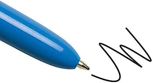BIC Medium Point Ball Pen, 4 Colors, Assorted Ink and Wite Out Correction Tape - Bundle (Pen 2-Count, Wite Out 2-Count, Pouch Case Included) in Saudi Arabia
