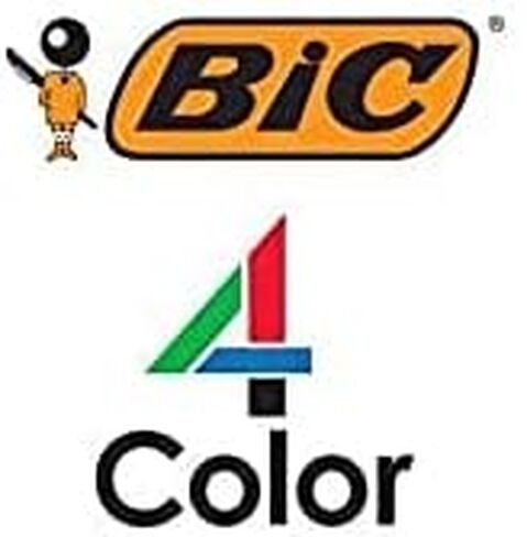 BIC Medium Point Ball Pen, 4 Colors, Assorted Ink and Wite Out Correction Tape - Bundle (Pen 2-Count, Wite Out 2-Count, Pouch Case Included) in Saudi Arabia