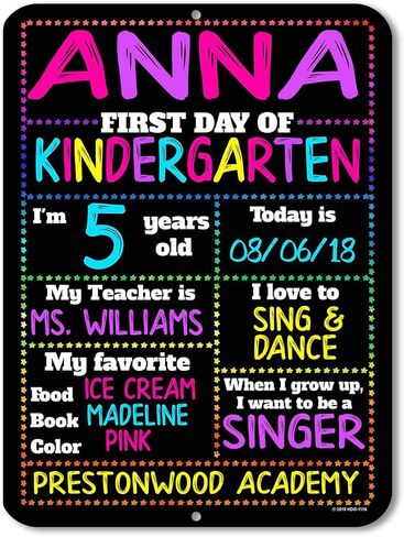 Honey Dew Gifts Chalkboard Style School Photo Prop Board, Kindergarten, Preschool, Reusable Tin Sign (First Day HDG-1115 9x12) in Saudi Arabia