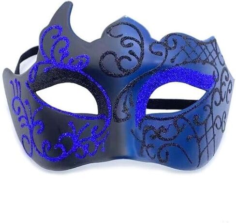Men Masquerade Mask Venetian Mask Greek Roman Mask Mardi Gras Mask Masquerade Mask for Men (Blue) in Saudi Arabia