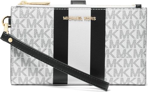 حقيبة يد نسائية من مايكل كورس بسحاب مزدوج، لون أبيض/أسود in Kuwait