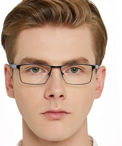 OCCI CHIARI Men's Metal Eyeglasses Optical Frame Clear Lense Light Spring Hinge in Kuwait