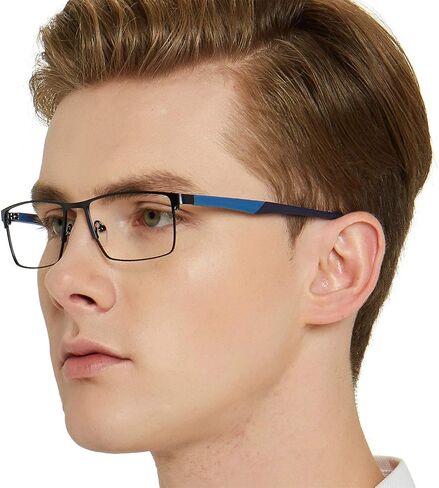 OCCI CHIARI Men's Metal Eyeglasses Optical Frame Clear Lense Light Spring Hinge in Kuwait
