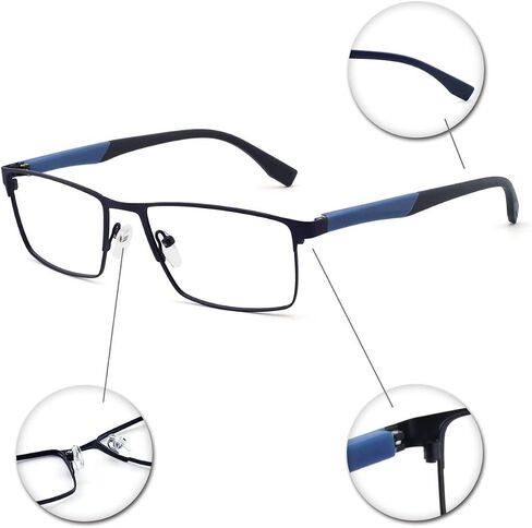 OCCI CHIARI Men's Metal Eyeglasses Optical Frame Clear Lense Light Spring Hinge in Kuwait