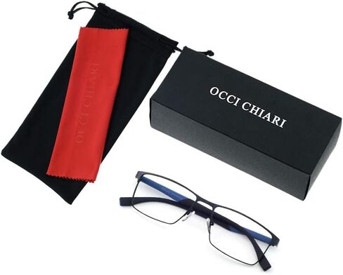 OCCI CHIARI Men's Metal Eyeglasses Optical Frame Clear Lense Light Spring Hinge in Kuwait