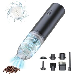Car Vacuum Portable Cordless 8000PA High Power, 2 in 1 Mini Car Vacuum Rechargeable, Wireless Handheld Car Vacuum Cleaner Strong Suction with LED Light for Car, Home, Office