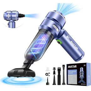 Handheld Cordless Car Vacuum-15000PA Mini Cleaner,3 in 1 High Power Brushless Motor,120W Super Suction Power Vacuums with Type-C Data Cable-Small, Portable and Rechargeable Cleaner (Grey)