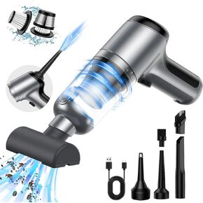 Mini Cordless Handheld Car Vacuum Cleaner/Air Blower, 18000PA Strong Suction, Rechargeable Dust Buster/Hand Pump with Brushless Motor, Low Noise One-Click Dust Removal for Car Home Office Cleaning