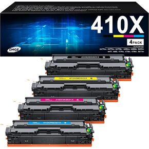 410A Toner Cartridge 410X - High Yield 4 Pack Replacement for HP 410A 410X Compatible with HP Color Laserj Pro MFP M477fnw toner, M477fdw toner M452dn toner, Color Laserj Pro M477 M452 Series | CF410X