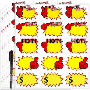 5460 Pcs Garage Sale Stickers, 1/2" X 3/4" Yard Sale Price Stickers Price Tags Stickers Rectangle Preprinted Price Labels for Fle Market Sale