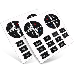 2PCS AC Dash Button Repair Kit - A/C Controls Stickers for Fixing Ruined Faded, Decal Replacement for 07-13 GM Chevy, Car SUV Truck Interior Accessories