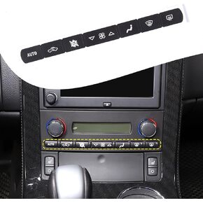 Car Dash Button Repair Kit, Ruined Faded Interior Button Repair Sticker， Air Conditioner Dash Button Decals Stickers Compatible with Chevrolet Corvette C6 2005-2013