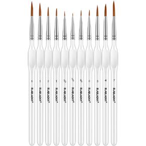 Detailing Brush Set, 11 Pcs Miniature Paint Brushes with Triangular Handles, Paint Brushe for Acrylic Painting, Model, Face, Citadel, Figurine, Watercolor, Oil, Paint by Numbers Kit for Adults (White)