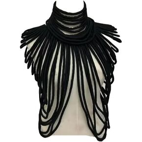 Handmade Ankara Kente Necklace Women Long Multi Strand African Cotton Rope Shoulder Necklaces Body Jewelry