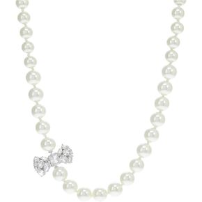 Kate Spade New York Women's Happily Ever After Pearl Strand Necklace Clear/Silver One Size
