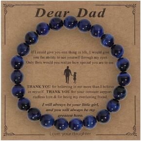 MILAKOO 8mm Tiger Eye Bracelet Stretch Elastic Rope Wristlet for Men Women Protection Bracelet
