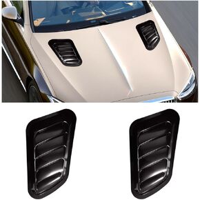 2PCS Car Hood Air Vent Cover, Universal Automotive Bonnet Air Vents Engine Hood Scoop, Front Air Vents Engine Hood Cover Trim, Vehicle Exterior Decor Accessories for Most Cars (Black)
