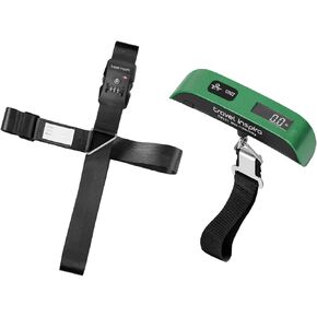 Travel Inspira TSA Approved Luggage Strap - Adjustable Length with Combination Lock and Digital Luggage Scale 110 Pounds, Battery Included