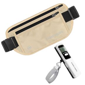 travel inspira Luggage Scale Battery-Free and RFID Blocking Travel Money Belt with Anti-Thief Zip - Slim Passport Holder
