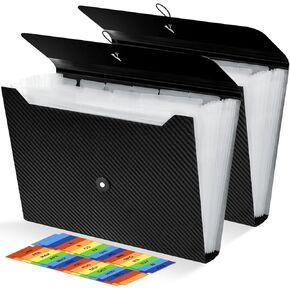 Expanding File Folder, 13 Pockets Accordion File Holder Organizer, A4 Letter Size Paper Document Receipt Organizer Accordian Filing Folder for Classroom, Home, Office and Travel