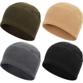 SATINIOR 4 Pieces Fleece Watch Cap Skull Beanie Cap Winter Hat for Daily and Sports