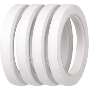 Thin Double Sided Tape for Craft,Card Making,Gift,Scrapbooking and Office School Stationery Supplies,Tear-by-Hand, Paper Backing (4Rolls,1 Inch x 32 Yards Per Roll)