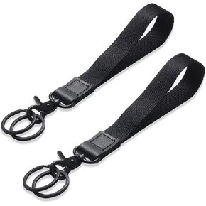 XCHIN Hand Wrist Lanyard Key Chain Holder, Black Wristlet Strap for Key for Women & Men, Short Keychain Lanyard for Car Key