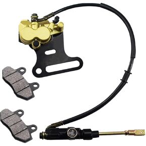 PRO BAT 15mm Rear Disc Hydraulic Brake Assembly Caliper Master Cylinder With Pad For 70cc 110cc 125cc 140cc 150cc PIT PRO Dirt Bike, Golden
