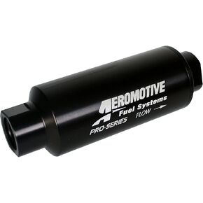 Aeromotive 12310 Filter, In-Line, 10-Micron Fabric Element, ORB-12 Port, Nickel-Chrome, Pro-Series, 2-1/2" OD