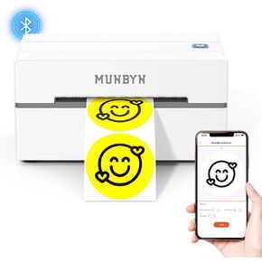 MUNBYN Bluetooth Thermal Shipping Label Printer, 130B 4x6 Wireless Label Printer for Shipping Packages Small Business Office or Home, compatible with iPhone Android iPad Windows macOS Chrome Etsy eBay