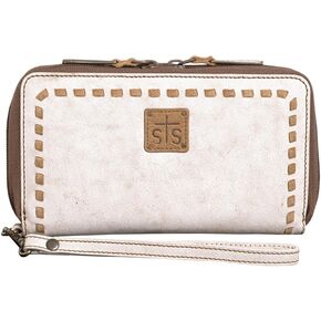 STS Ranchwear Womens Cremello Kacy White/Tan Leather Clutch Bag