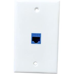 BUPLDET 1 Port Cat7 Ethernet Wall Plate Female to Female - Shielded Cat 7 Keystone Jack Outlet Cover Plate for CAT8/CAT7 Network Cable