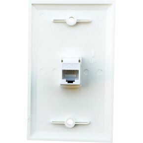 BUPLDET 1 Port Cat7 Ethernet Wall Plate Female to Female - Shielded Cat 7 Keystone Jack Outlet Cover Plate for CAT8/CAT7 Network Cable