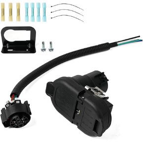 7 Way Trailer Tow Hitch Wiring Plug Receptacle Connector Harness Installation Kit USCAR Multi-Tow Pickups