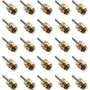 M10 Brass A/C Schrader Valve Core Kit(25-PACK) for BAS03009,MT0065,59356,GM 10245619,Chrysler 4882331,Ford 4L3Z19D701A & More Vehicles Accessories replacement.