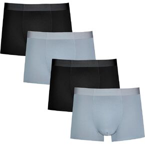 Men's Underwear Micro Modal Trunks Comfortable Soft and Breathable Boxer Briefs for Men 4 Pack Black