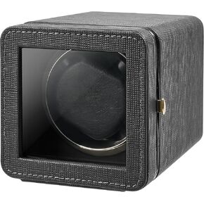 Kalawen Automatic Watch Winder, Leather Single Watch Winder with Quiet Japanese Motor, 4 Rotation Mode with LED Light Gift
