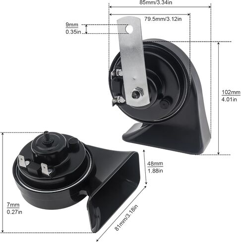 Car Horn Universal 12V 10 Sound Waterproof Auto Horn Electric Snail Horn for Vehicles/Motorcycles with Ten Tone Control Box in Saudi Arabia