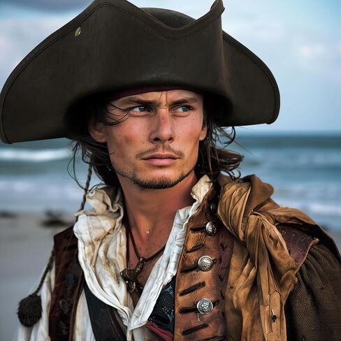 Pirate Hat Distressed Colonial Style Tricorn Hat for Adult Halloween Costume Accessory Pro in Saudi Arabia