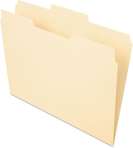 مجلدات ملفات Pendaflex، مقاس Letter، 8-1/2 بوصة × 11 بوصة، مانيلا الكلاسيكية، علامات تبويب 1/3 قطع في اليسار واليمين والمواضع المركزية، 100 لكل صندوق (65213) in Kuwait