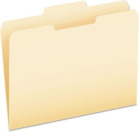 مجلدات ملفات Pendaflex، مقاس Letter، 8-1/2 بوصة × 11 بوصة، مانيلا الكلاسيكية، علامات تبويب 1/3 قطع في اليسار واليمين والمواضع المركزية، 100 لكل صندوق (65213) in Kuwait