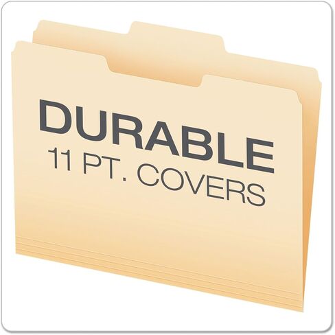 مجلدات ملفات Pendaflex، مقاس Letter، 8-1/2 بوصة × 11 بوصة، مانيلا الكلاسيكية، علامات تبويب 1/3 قطع في اليسار واليمين والمواضع المركزية، 100 لكل صندوق (65213) in Kuwait