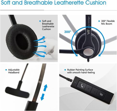 Call-Center USB-Headset with Microphone UC Computer-Headphone - Noise Cancelling Compatible with MS Teams Skype for Business (Binaural) in Saudi Arabia