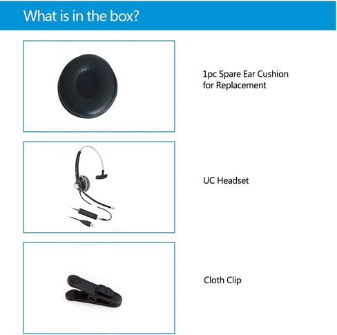Call-Center USB-Headset with Microphone UC Computer-Headphone - Noise Cancelling Compatible with MS Teams Skype for Business (Binaural) in Saudi Arabia