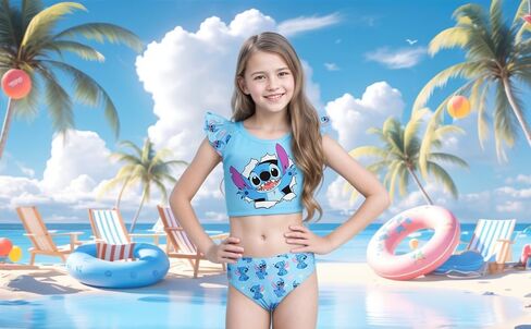 Soft and Adorable Beach Bathing Suits for Girls, Ages 6-14 - Perfect for a Day at The Beach in Saudi Arabia