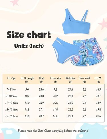 Girls Swimsuit 3 Piece Adjustable Strap Cutout Girls' Swimwear with Shorts Girls Bathing Suit Summer 7-16 Years in Saudi Arabia