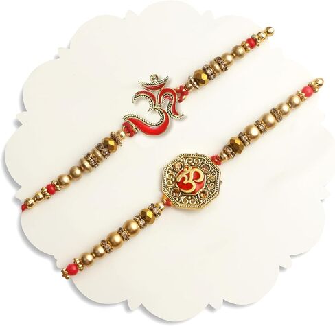 TIED RIBBONS Set of 2 Rakhi for Brother Rakhi for Bhaiya | Wishes Card | Roli Tikka - Raksha Bandhan Rakhi Bracelet for Brother | Bhai Rakhi 2 Set | Bro Rakhi Thread | Rakhi Set for Brother in Kuwait
