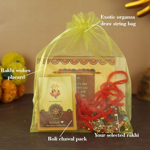 TIED RIBBONS Rakhi for Brother (Set of 5) | Rakhi with Card | Roli Tikka - Raksha bandhan Rakhi Bracelet for Brother Rakhi Gift for Brother | Rakhi Thread | Bhai Rakhi in Saudi Arabia